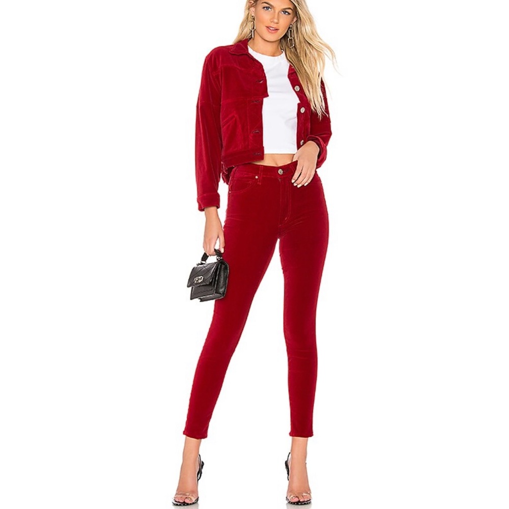 McGuire Newton High-Rise Skinny Jeans Red Hot Velvet Sz 28 Revolve NWT